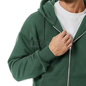 Sweat à capuche zippé avec logo personnalisé de produits chauds ajustables pour hommes - Product Image 6