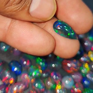 177 Pcs <strong>of</strong> Natural Ethiopian Black <strong>Opal</strong> <strong>with</strong> <strong>fire</strong> 10mm to 18mm oval pear octagon Cabochon 288 Cts Iroc Sales Gemstone cab US$432 - Product Image 3
