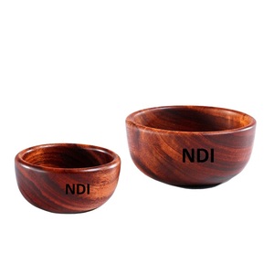 Ensaladera de frutas de madera con acabado Natural, mesa profunda redondeada, accesorios de decoración, servidor de frutas - Product Image 4