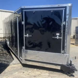 Remorque fermée Anvills 10 pieds noire pour motoneige, utilisation alimentaire rapide, cadre en acier inoxydable, 4 roues, personnalisable, en promotion - Product Image 1