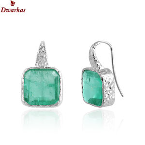 Boucles d'oreilles faites à la main en argent sterling 925 massif tourmaline doublet quartz pierre précieuse texture boucles d'oreilles pendantes bijoux femmes - Product Image 5