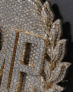 Collar Personalizable con Colgante Circular de Moissanita con Diamantes Simulados, Logotipo con Nombre, Letra, Certificado GIA, Cadena Personalizada - Product Image 4