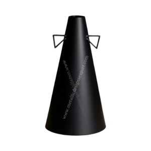 Jarrón de Piso Cónico de Metal Negro de Estilo Contemporáneo y Moderno con Asas Anchas, Hecho a Mano para Decoración del Hogar, Oficina o Eventos - Product Image 4