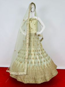 Indian Pakistani Style Women's Wedding Lehenga Choli Full <b>Net</b> Lehenga Choli Dupatta Blouse with Embroidery Work for Adults - Product Image 2