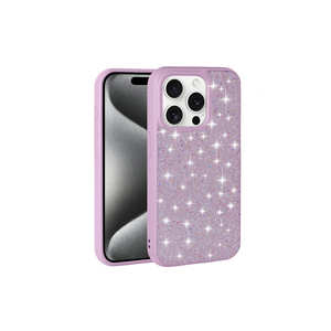 Étui de téléphone de luxe en silicone scintillant rose avec strass et diamants pour iPhone 15 Pro, protection premium inspirée des styles INS - Product Image 6