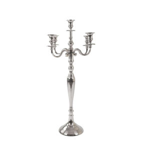 Argenterie décorative pour la maison Candélabre Bougeoir en métal argent poli Chandelier au prix le moins cher - Product Image 1