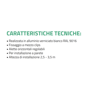 Grille d'admission en aluminium peint blanc Tecnosystemi pour systèmes de climatisation, registres et grilles - Product Image 3