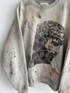 Sweat-shirt vintage surdimensionné pour homme personnalisé, 100% coton, teinture par pulvérisation, délavé au soleil, streetwear graphique - Product Image 3