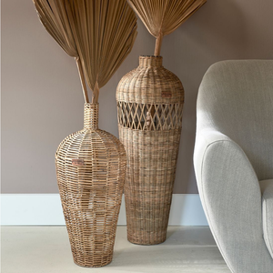 Vase en rotin rustique naturel tissé à la main fabriqué au Vietnam matériau écologique pour la décoration intérieure et la vaisselle en gros - Product Image 3