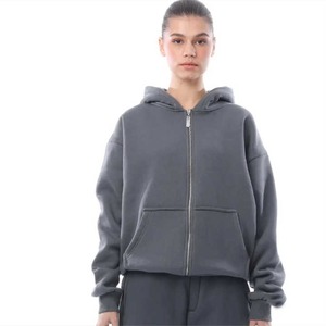 Chándal con cremallera para mujer de calidad OEM, conjuntos de dos piezas de talla grande de lana de invierno con cremallera de gran tamaño, ropa deportiva estampada para mujer a la venta - Product Image 1