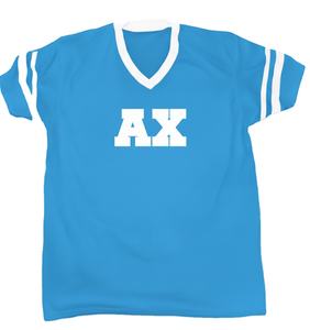 Camiseta Personalizada con Cuello en V de la Hermandad Alpha Chi Omega, Apliques con Letras Griegas, Camisetas Unisex Personalizadas, Proveedor al por Mayor OEM - Product Image 4