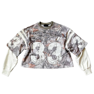 เสื้อยืดโอเวอร์ไซส์สองชั้นแบบสตรีทแวร์ ปี 2026 ผ้าฝ้าย 100% สำหรับฤดูใบไม้ผลิและฤดูร้อน ทรงหลวม ตัดเย็บแบบซันเฟด ยูนิเซ็กซ์ ป้องกันรอยยับ - Product Image 6