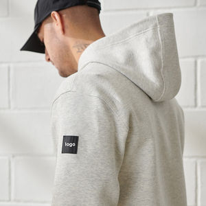 Sweat à capuche pour homme de luxe, coupe classique, extensible dans les 4 sens, tricoté en coton et fibre de bambou, streetwear, broderie personnalisée, fermeture éclair sur le devant - Product Image 2
