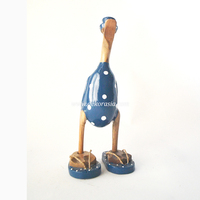 Vente en gros de décorations d'intérieur de luxe en bambou, écologiques, faites à la main, motif de canard bleu foncé à pois, cadeau