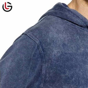 Sudadera con capucha de lavado ácido OEM de mejor diseño para hombres básicos algodón mezclado transpirable antiarrugas anti pilling Sudadera con capucha de lavado ácido para hombres - Product Image 5