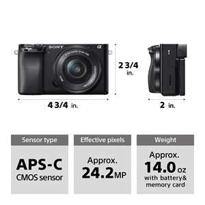 Appareil photo hybride APS-C A6100 d'occasion avec objectifs 16-50 mm et 55-210 mm, 2 cartes SD et kit d'accessoires - Product Image 2