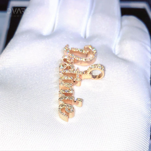 Colgante de Letra y Número Personalizado con Moissanita VVS para Hombre, Plata de Ley 925, Chapado en Rodio, Estilo Hip Hop de Lujo, Certificado GCI e IDGL - Product Image 2