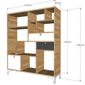 APEX 110x30x130 ซม. ชั้นวางของตกแต่ง ไม้ยางพารา ห้องนั่งเล่น แบบตั้งพื้น รุ่น KTB68063 - Product Image 6