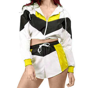 Conjunto de Dos Piezas Cortavientos para Mujer, Conjunto Corto con Logotipo, Personalizado de Verano, Top Corto con Mangas y Pantalones Cortos para Mujer 2026 - Product Image 5