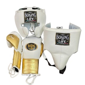 Ensemble de boxe professionnel sur mesure, sans boxe il n'y a pas de vie, avec gants en cuir véritable, protège-tête, protège-glandes, équipement d'entraînement - Product Image 2