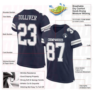 Maillot de football américain de haute qualité, vêtements de sport OEM, maillot de football en polyester, logo d'équipe, sublimation, uniforme de football américain - Product Image 2