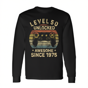 Camiseta de manga larga para jugador Level 50 Unlocked Awesome Since 1975 - Product Image 2