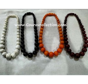 Collar de cuentas de resina para mujer, regalo indio hecho a mano de estilo religioso a la moda para bodas y Parties-GC-NK-282 - Product Image 1