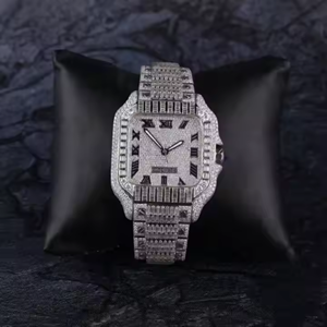 Mossinate Diamond Watches Relojes mecánicos de lujo para hombres Reloj de estilo hip hop de negocios de acero inoxidable completo - Product Image 5
