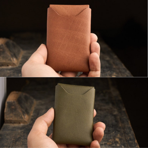 Cartera Minimalista Delgada de Cuero de Grano Completo Personalizada Hecha a Mano Al-Amir, con Bloqueo RFID, Grabado Personalizado, Tarjetero para Bolsillo Delantero - Product Image 2