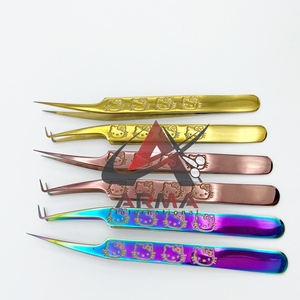 Pinzas profesionales para cejas con patrón de Hello Kitty sólido, logotipo personalizado, nuevas pinzas de extensión de pestañas individuales, puntiagudas personalizadas - Product Image 5