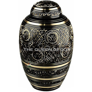 Base de diseñador más única Cenizas humanas Urnas de cremación Aluminio Fundido Plata Brillante Pulido Precio bajo Suministros funerarios - Product Image 3