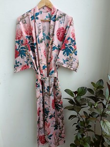 Bata de playa de algodón indio con estampado floral de calidad estándar para mujer, ropa de fabricante y proveedor indio - Product Image 4