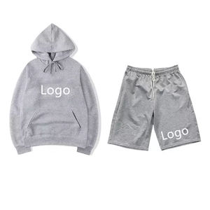 Ensemble de survêtement en coton à capuche pour homme, grande taille, 2 pièces - Product Image 1