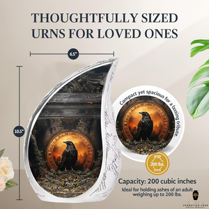 Handcrafted Black Meena Coated Aluminum <b>Urns</b> Unique Contoured Design <b>Large</b> (220 cu in) & Keepsake (3 cu in) Engravable Option - Product Image 3