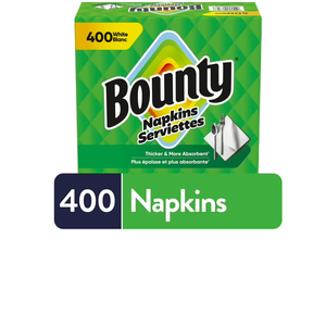 Serviettes en papier jetables Bounty 3 plis blanches 400 pièces Serviettes de table imprimées et colorées en sachet ou en style plié - Product Image 1