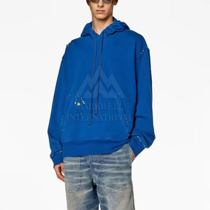 Stylish Fashionable <b>Pullover</b> <b>Men</b> Distressed Hoodies 2026 Custom Made Latest Design <b>Men</b> Distressed Hoodies For Adult - Product Image 3