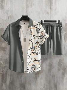 Nouvel ensemble de shorts imprimés par sublimation pour hommes conception personnalisée ensemble de chemise short respirant 100% ensembles de t-shirts en coton biologique - Product Image 2