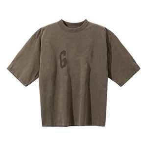 Impression personnalisée Stone Wash Stone Washed T-shirt graphique surdimensionné en coton uni pour hommes - Product Image 1