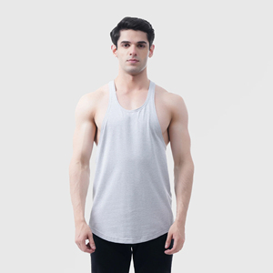 Meilleure vente hommes côtelé Fitness Crop Tops respirant tricoté Muscle Fit Stringer débardeur Offres Spéciales blanc haut court - Product Image 1