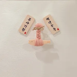 Magnet wooden good luck fish traditional Korean Handmade props Interior accessories