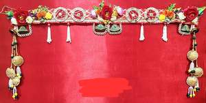 Venta al por mayor Gujaratri bordado colgante de pared-Indian Crystal Beaded Toran-Diwali especial hecho a mano puertas colgantes - Product Image 3