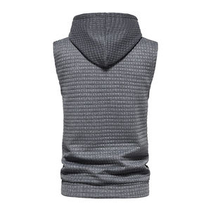 Men's Slim-<b>Fit</b> Sleeveless Hoodie for <b>Gym</b> Training Bodybuilding Running Workouts; Cotton Polyester Pullover Patchwork Pattern - Product Image 6