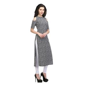 Kurta en crêpe magnifiquement conçu pour les femmes à la mode et confortable disponible en plusieurs couleurs d'Inde - Product Image 1