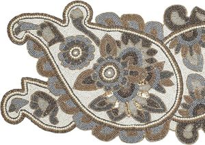 Decoración navideña y diseño de hojas con cuentas, Mantel Individual para mesa de comedor, tapete elegante, corredores decorativos hechos a mano para boda - Product Image 3