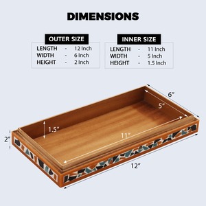 Boîte à bijoux de luxe en os incrusté, organisateur artisanal - Product Image 3