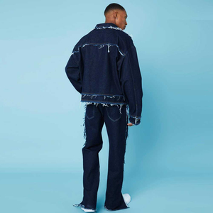 Veste en jean pour homme sur mesure avec col en fourrure intégral, nouveau design, 100% coton, veste de course pour l'hiver - Product Image 4