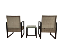 Ensemble de meubles de jardin en rotin moderne - Ensemble de patio en osier 3 pièces pour salon, salle à manger, cour