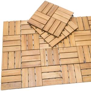 Dalles de terrasse extérieures contemporaines en bois d'acacia du Vietnam, durables, imperméables, antidérapantes, emboîtables, 300x300mm, écologiques, certifiées FSC - Product Image 6