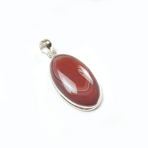 Cabochon ovale Botswana Agate rouge pendentif en pierres précieuses-argent sterling 925-bijoux en gros en vrac-pyramide et bijoux précieux - Product Image 4