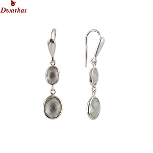 Boucles d'oreilles classiques de haute qualité 925 argent sterling vert améthyste pierre précieuse lunette ensemble boucle d'oreille pour dames et fille stock prêt - Product Image 1
